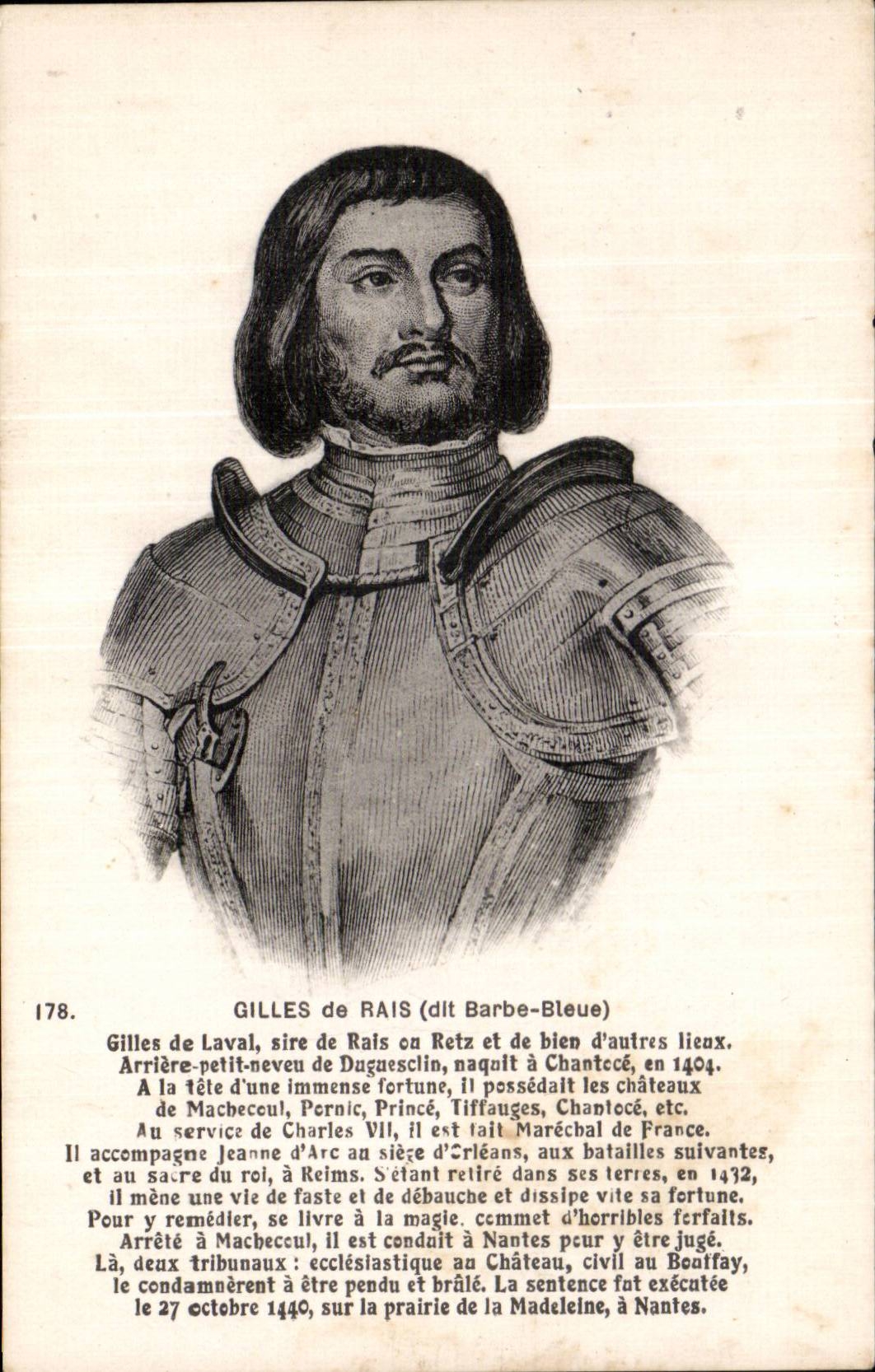CPA Fantaisie Gilles de Raie dit Barbe bleue 