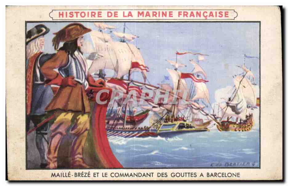Maillé-Brézé et le Commandant des Gouttes à Barcelone — Histoire de la Marine Française — Éditeur Lion Noir