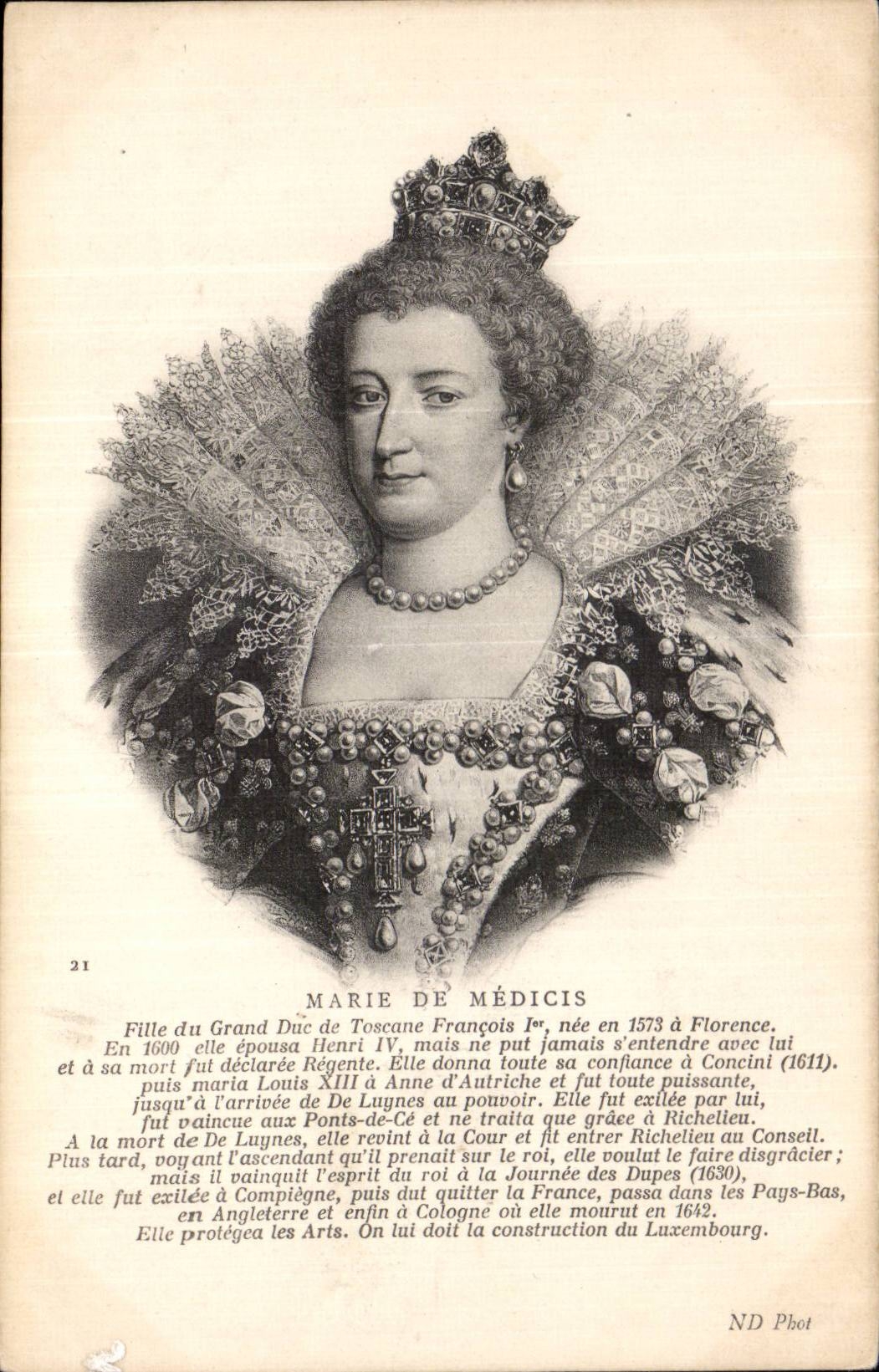 CPA Fantaisie Marie de Medicis Fille du grand duc de Toscane Francois 1er