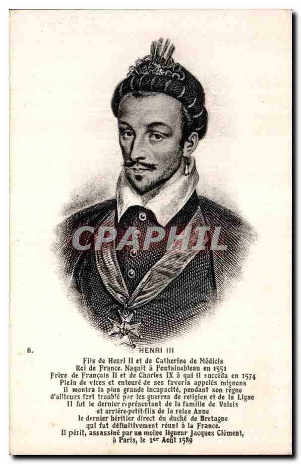 CPA Fantaisie Henri III Fils de Henri II et de Catherine de Medicis