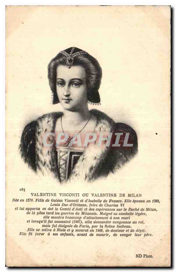 CPA Fantaisie Valentine Visconti ou Valentine de Milan 
