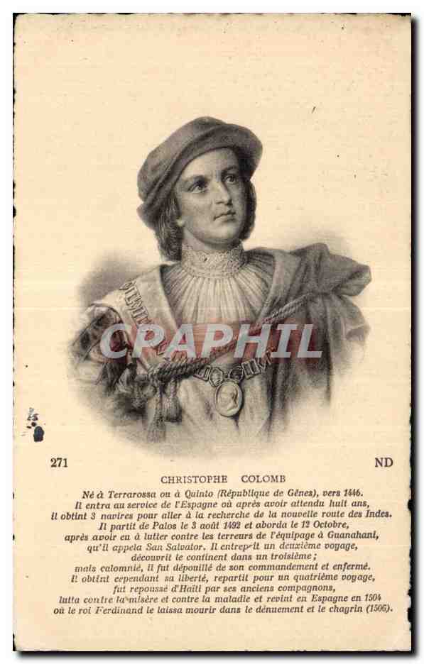 CPA Fantaisie Christophe Colomb Colombus 