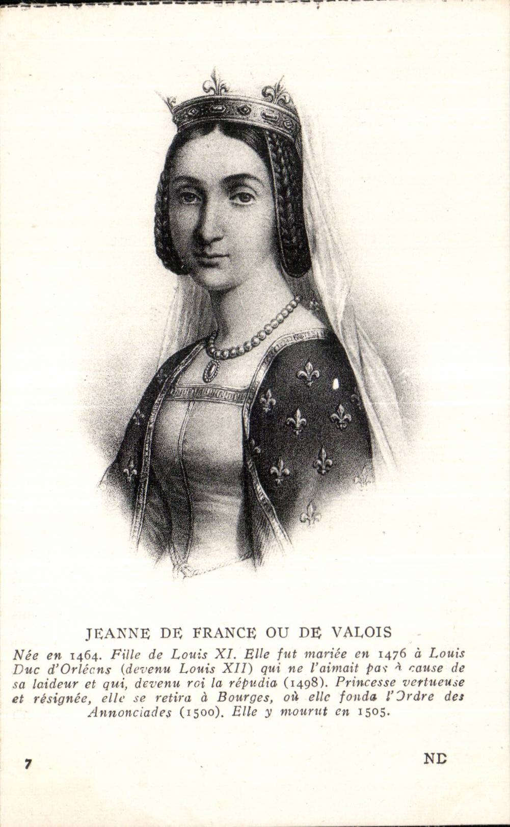 CPA Fantaisie Jeanne de France ou de Valois 
