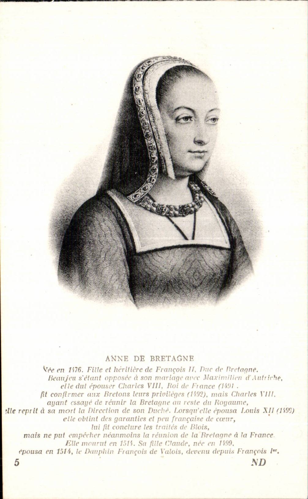 Anne de Bretagne — Reine de France et de Bretagne — CPAPHIL