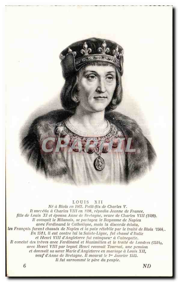 Louis XII — roi de France — éditeur Levi et Retière, n°6