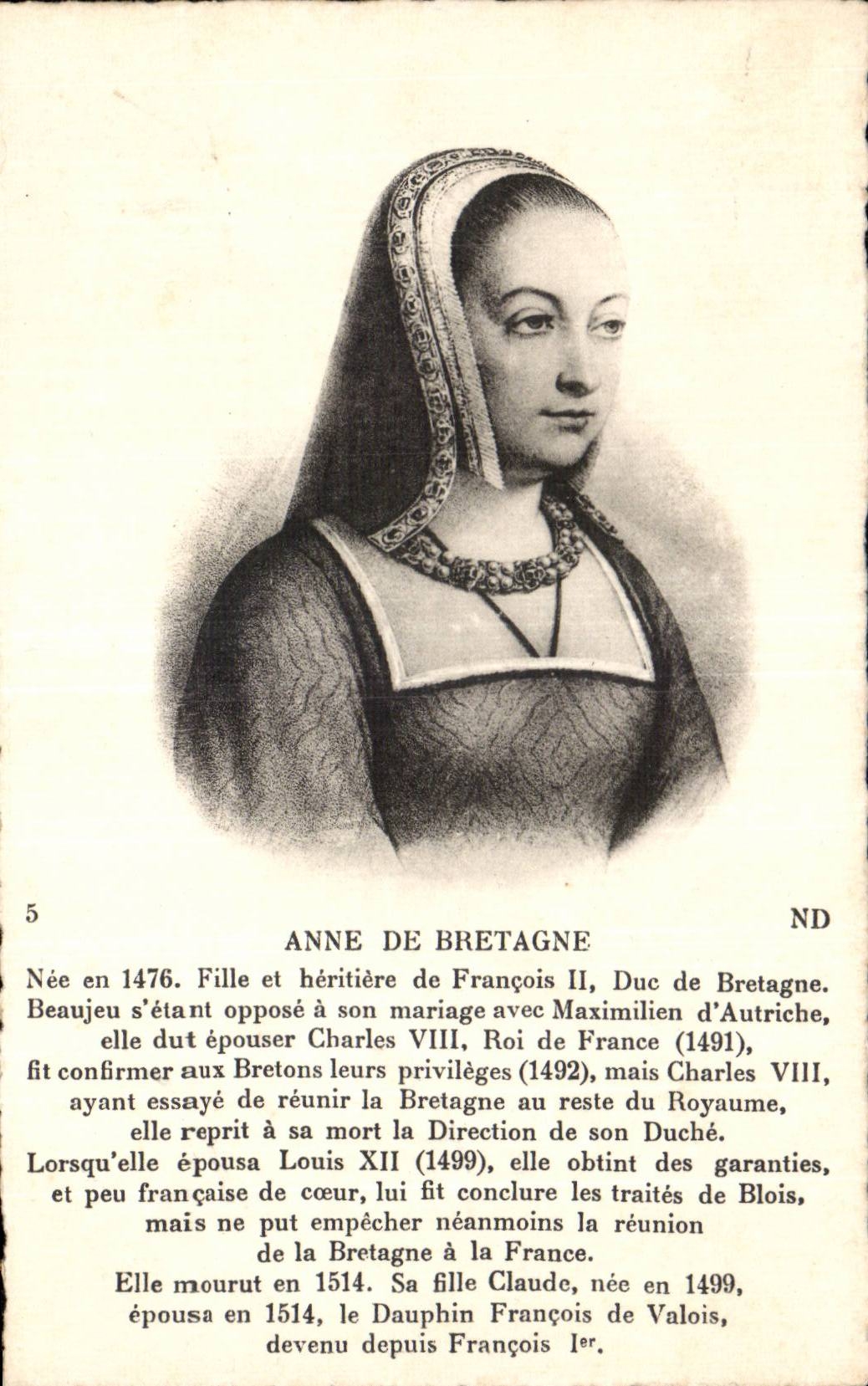 Anne de Bretagne — Histoire et portrait — Cité des Arts Photomécaniques, Paris, n°5