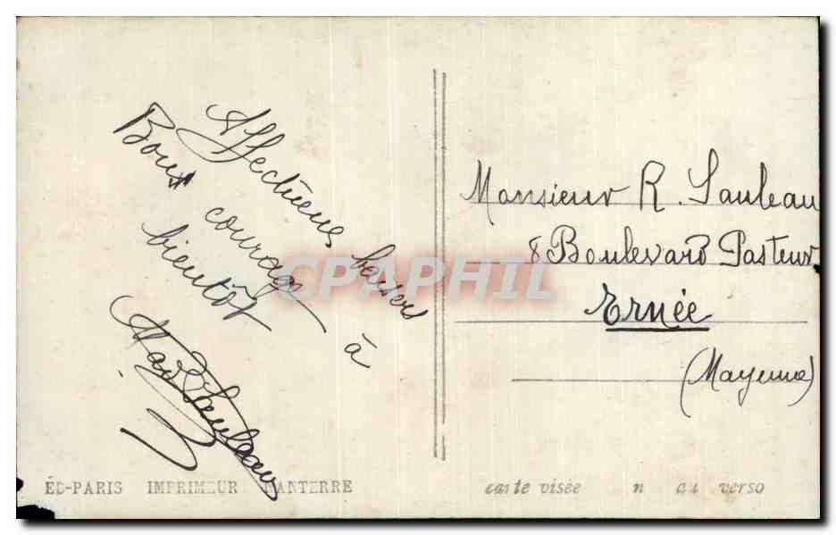 CPA Fantaisie Militaria Gloire aux armees — Rückseite