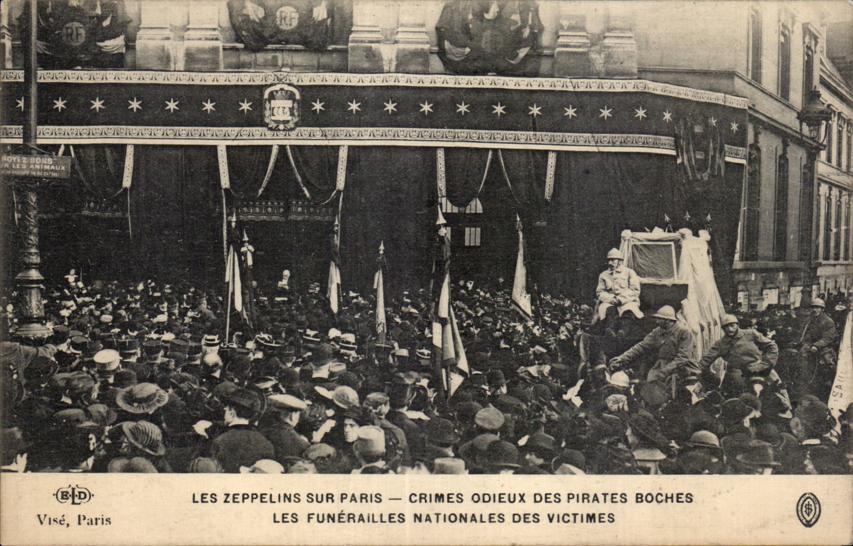 Paris - Zeppelins sur Paris - Crimes odieux des pirates Boches - CPA 