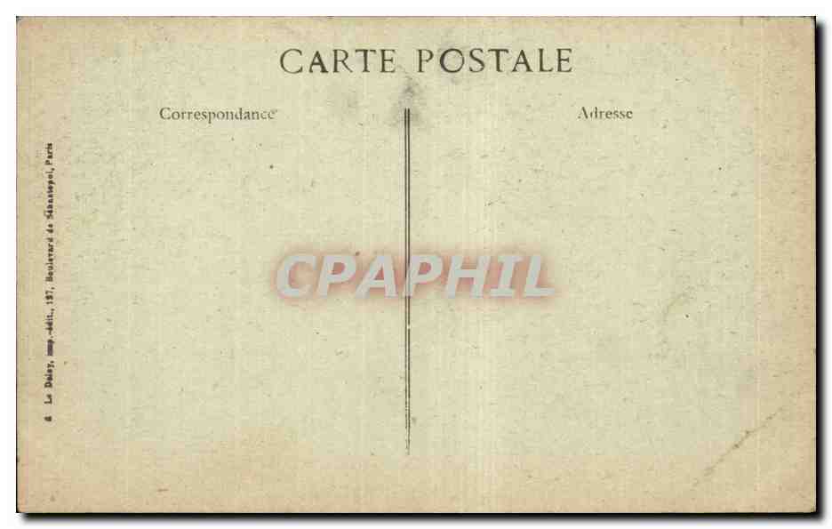 Paris, Revue du 14 juillet 1918 — Le drapeau serbe aux Tuileries — éditeur B.D. n° 157 — Rückseite