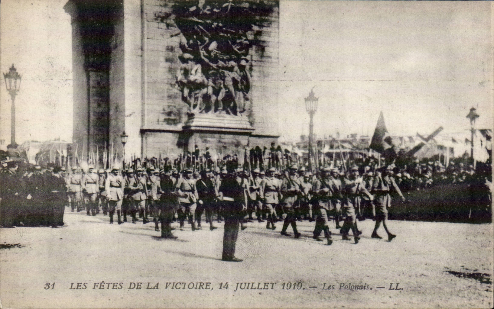 Paris - Fetes de la Victoire - 14 Juillet 1919 - Militaria - Les Polonais Pologne Polska - CPA 