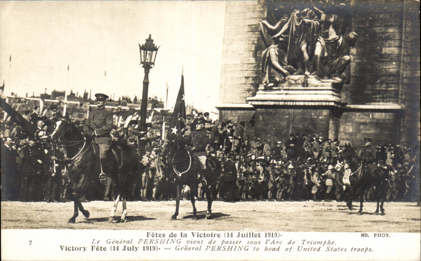 Paris - Fetes de la Victoire - 14 Juillet 1919 - General Pershing - CPA 
