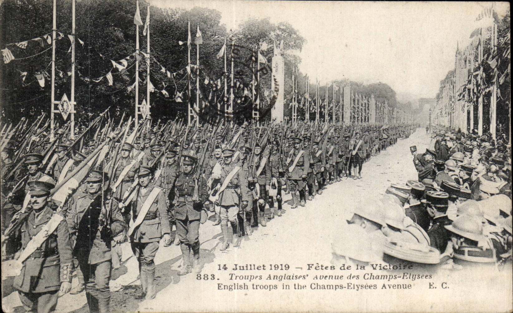 Paris - Les Fete de la Victoire - 14 Juillet 1919 - Troupes Anglaises - Champs Elysees - CPA 