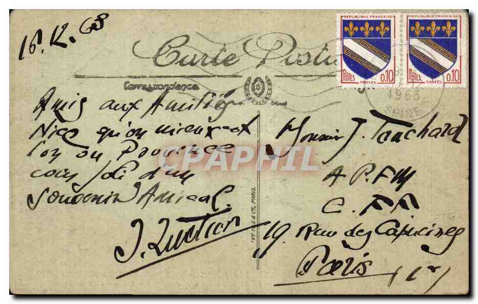 Paris - Les Fete de la Victoire - 14 Juillet 1919 - Le Salut du Conseil Municipal - CPA  — Rückseite
