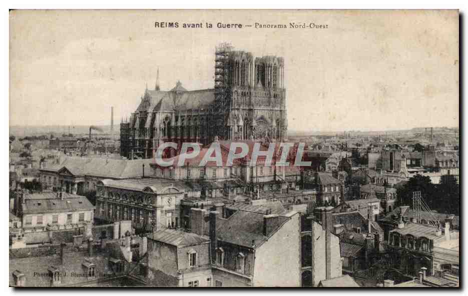 Reims vor dem Krieg — Panorama Nordwest — Fotografie J. Bionard, Reims