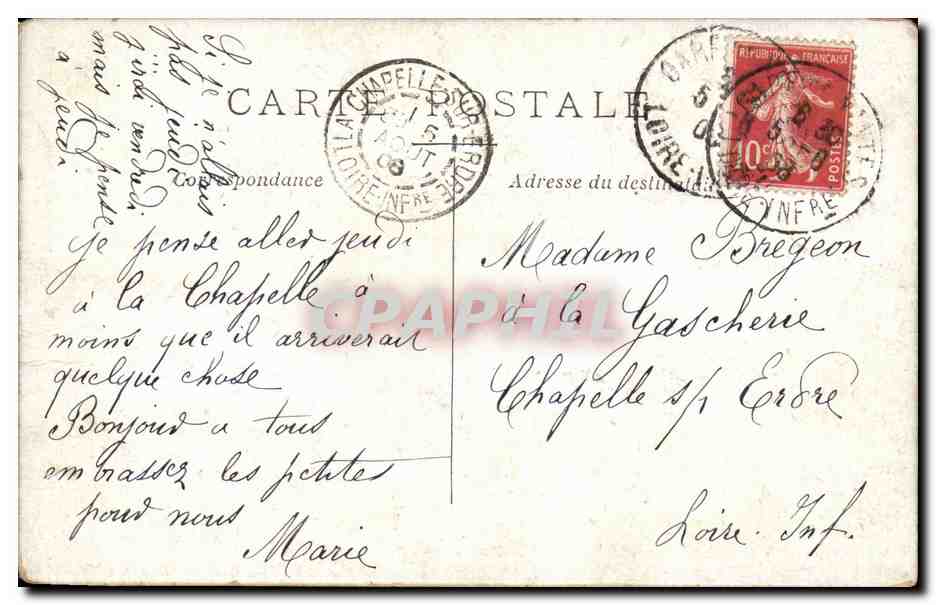 CPA Militaria La caserne Ecole des tambours — Rückseite