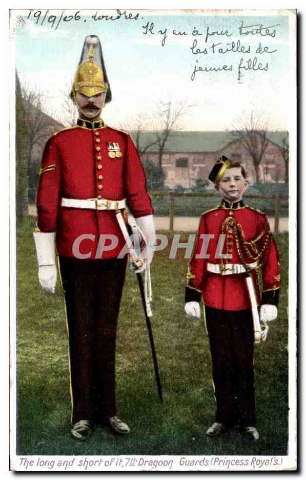 CPA Militaria The long and short of it 7th Dragon Guards (Princess Royal s) Uniforme