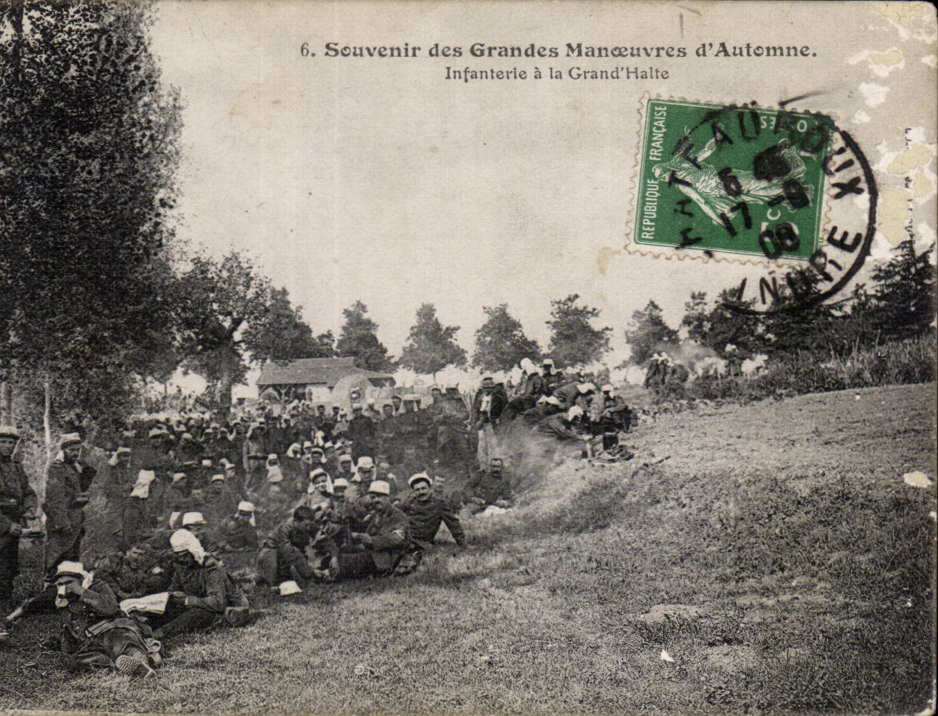 Infanterie à la Grand'Halte — Souvenir des Grandes Manœuvres d'Automne — Éditeur non visible, n°6