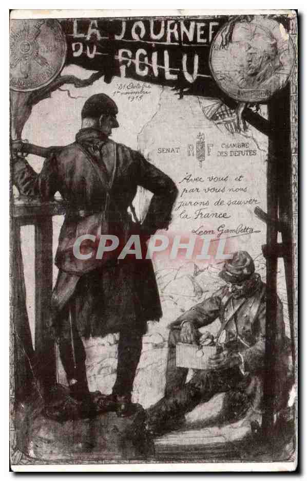 CPA Militaria Le journee du poilu 
