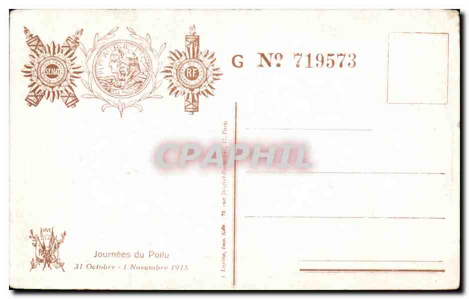 CPA Militaria Le journee du poilu  — Rückseite