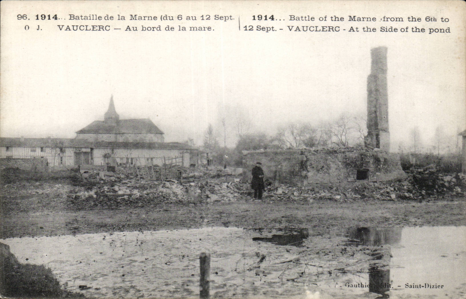 CPA Militaria Vauclerc Au bord de la mare