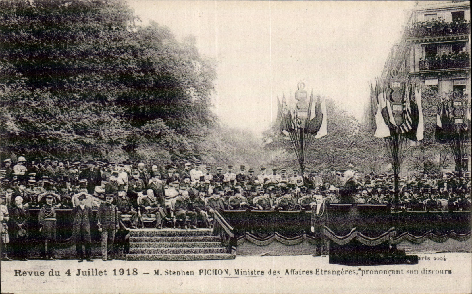 Revista del 4 de julio de 1918 — M. Stephen Pichov, Ministro de Asuntos Exteriores, pronunciando su discurso — París 2004