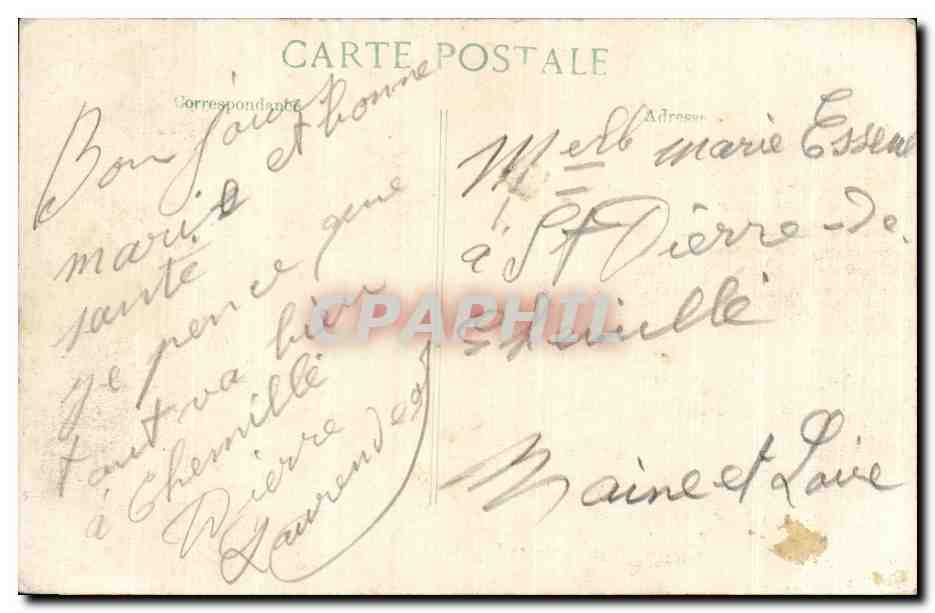 Französische Infanteristen, die einen verwundeten Kameraden in einem Graben bei Douai helfen — 1914, Serie Gave, Verlag BPD — Rückseite