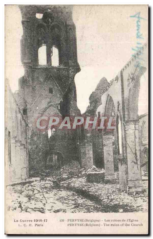 PÉRVYSE (Belgique) — Les ruines de l'Église — I. C. H. Paris, n° 430