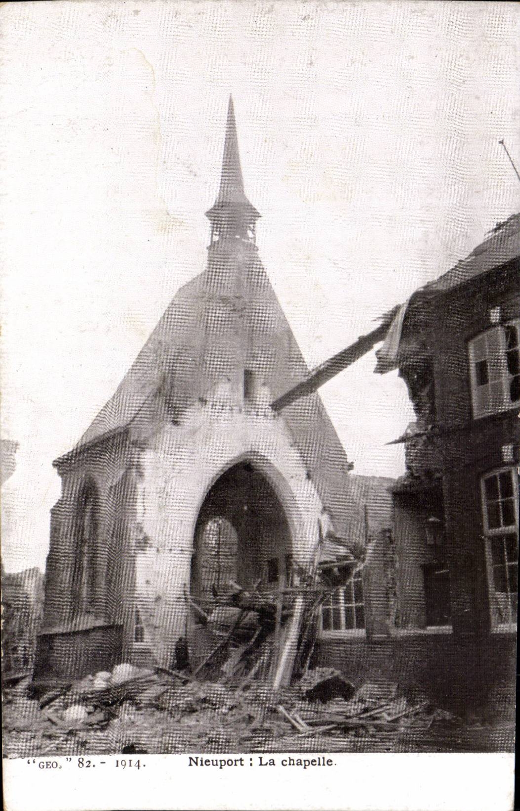Nieuport : La chapelle — détruite en 1914 — éditeur 'GEO' n°82