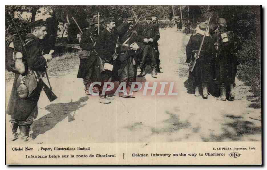 Infanterie belge sur la route de Charleroi — E. LE DELEY, Imprimeur, Paris