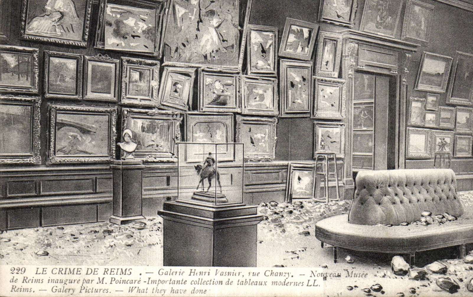 CPA Militaria Le crime de Reims Galerie Henri Vasnier Rue chanzy