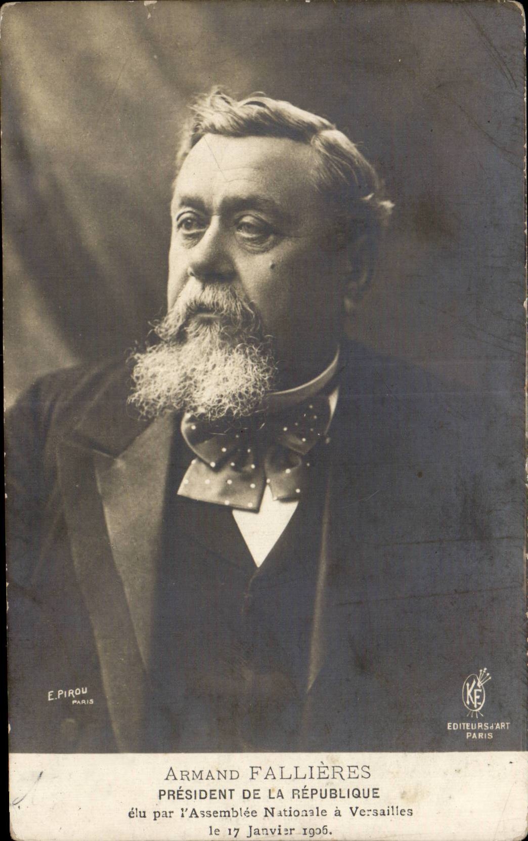 CPA Armand Fallieres President de la Republique elu a l Assemblee nationale a Versailles 1906 Politique