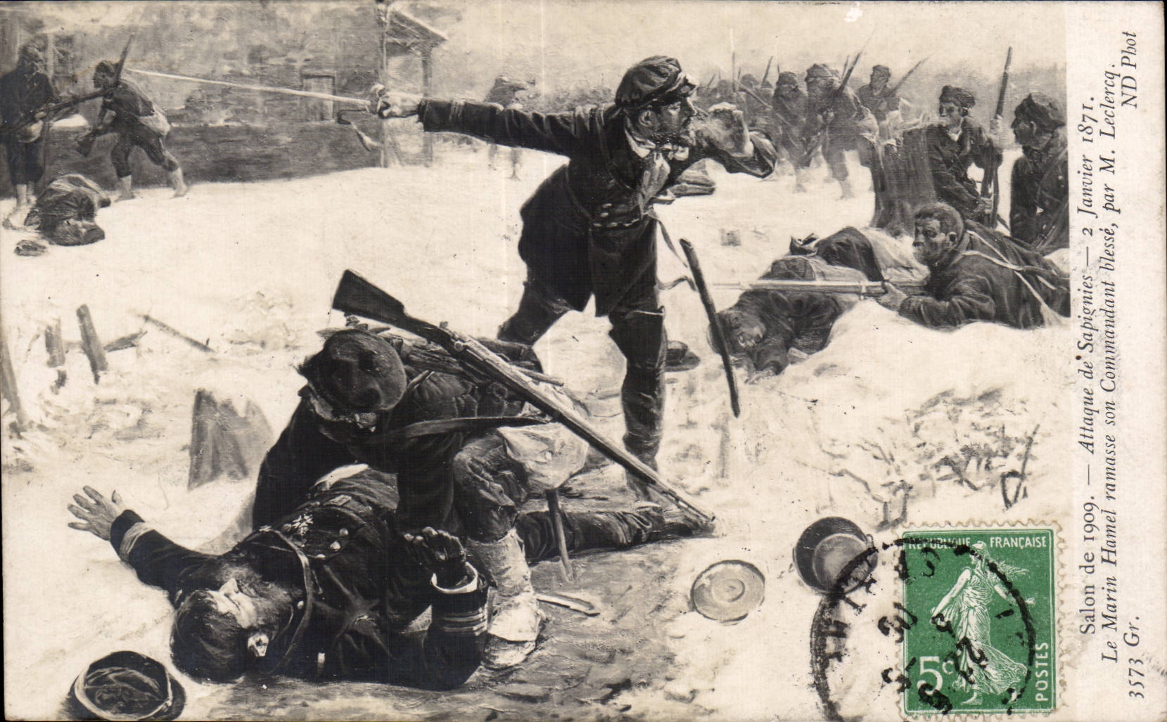 CPA Militaria Salon de 1909 Attaque de Sapignies 2 janvier 1871