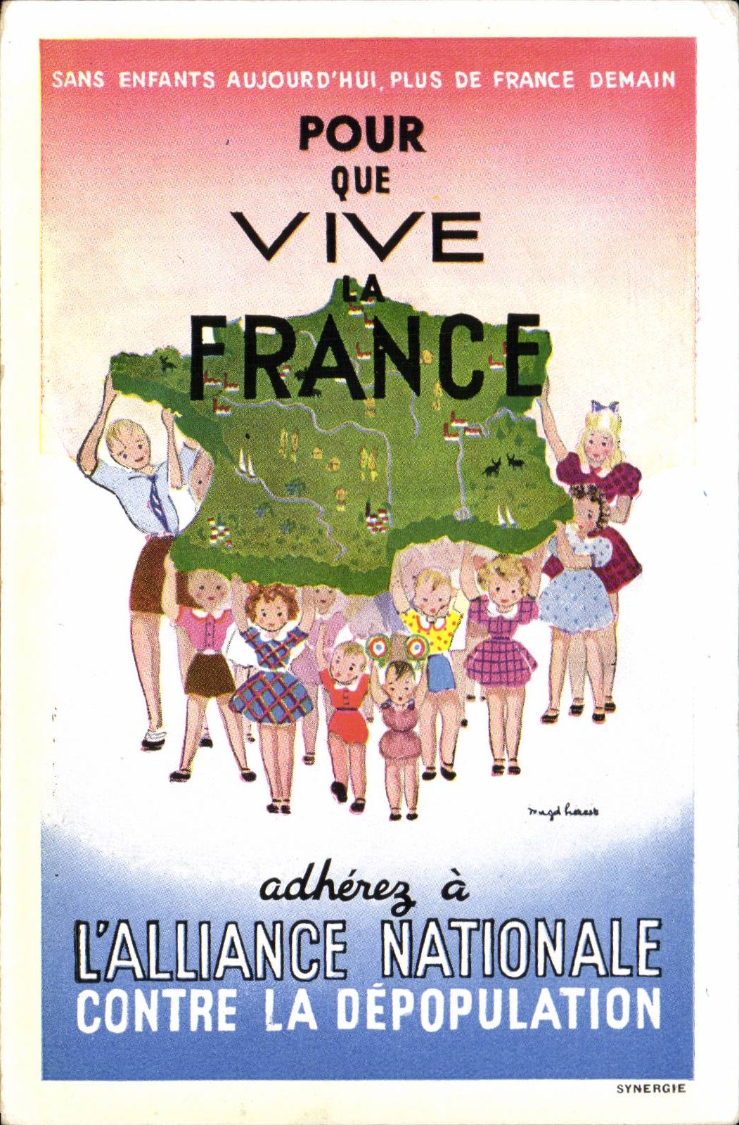 CPSM Pour que Vive la France Alliance Nationale contre la depopulation 