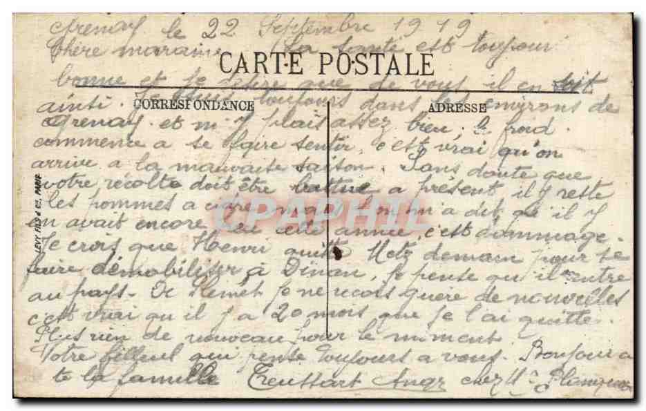 CPA Militaria Guerre de 1914 Charge de Canadiens de Montreal — Rückseite