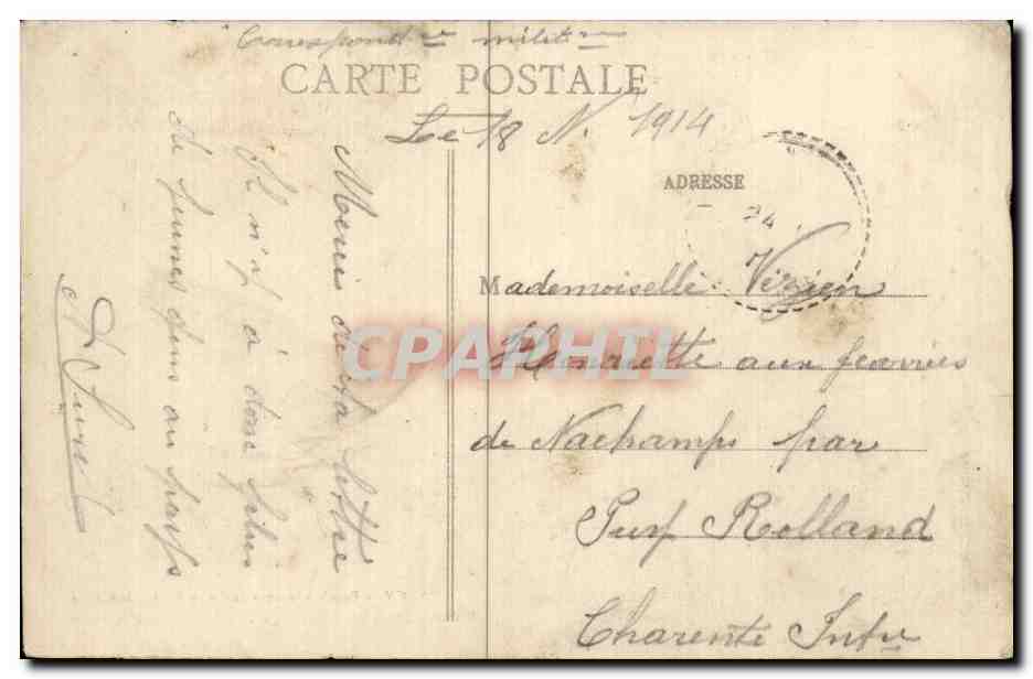 Nancy — Bombardement des 9-10 Septembre 1914 — Intérieur, Rue Sainte-Anne, à côté de la Fabrique de brosse — Imprimeries Hénnies de Nancy — Reverso