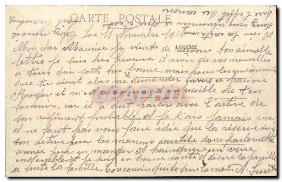 CPA Militaria La grande guerre Nancy Septembre 1914 Batiment Interieur Rue St Nicolas  — Rückseite