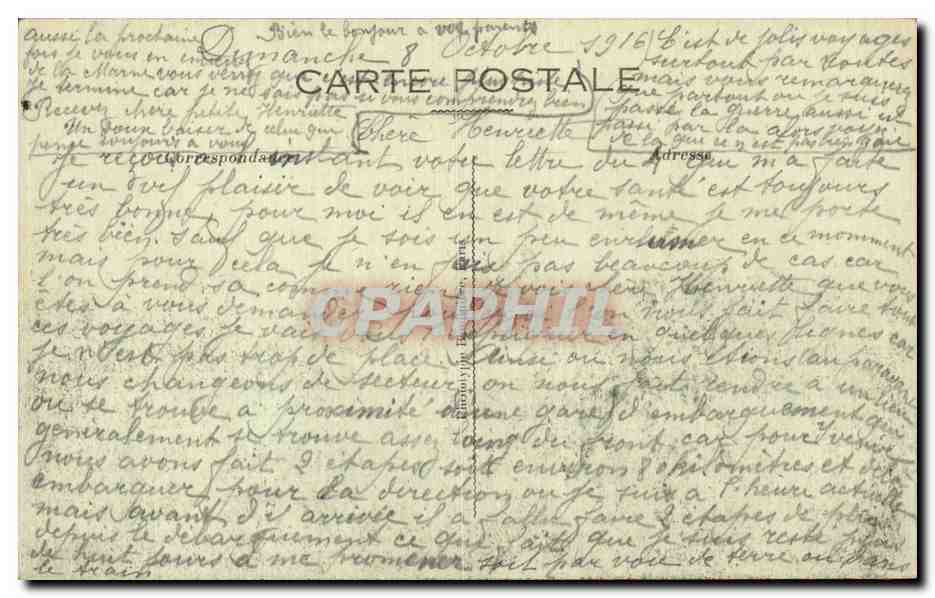 CPA Militaria La grande guerre 1914 Triaucourt La villa Poincare — Rückseite