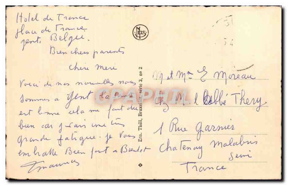 CPA Belgique Gand Marche aux grains  — Rückseite