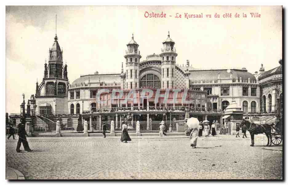 CPA Belgique Ostende Le Kursaal vu du cote de la ville 