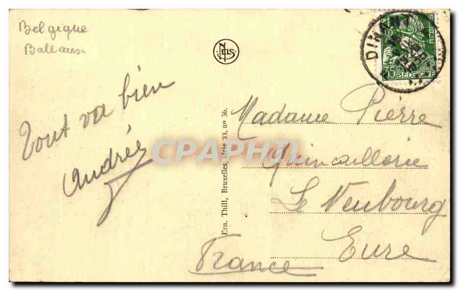 CPA Belgique Dinant Roche et Bayard et bateau Mouettes — Rückseite