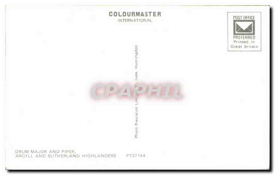 Drum Major and Piper, Argyll and Sutherland Highlanders — Coloumaster International, PT37144 — Rückseite