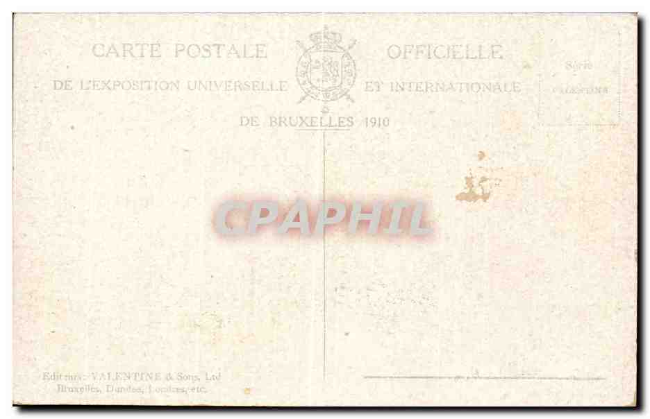 CPA Belgique Bruxelles Exposition Plaine des attractions 1910 — Verso