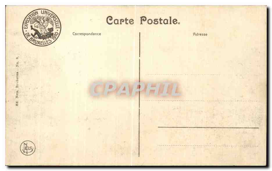 CPA Belgique Bruxelles Exposition 1910 Pavillon espagnol  — Verso