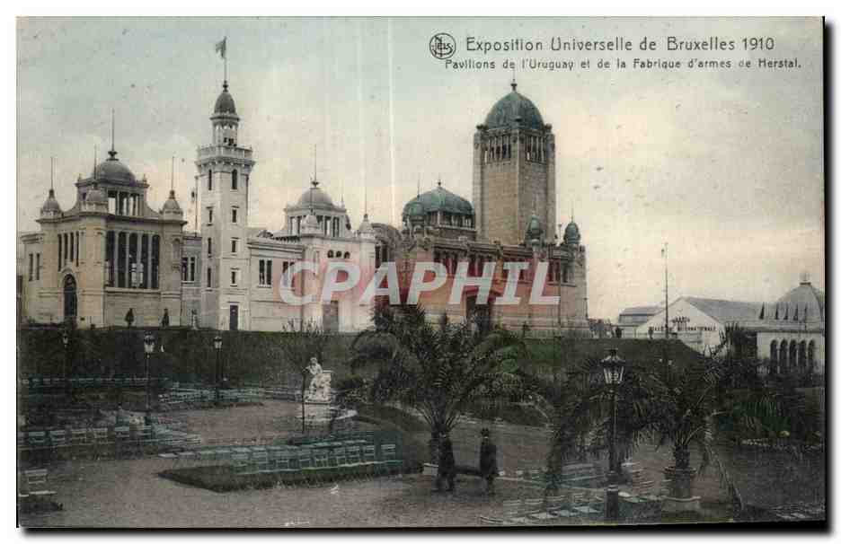 Exposición Universal de Bruselas 1910 — Paviliones de Uruguay y de la Fabrica de Armas de Herstal — Ed. Nels, Bruselas, No. 14