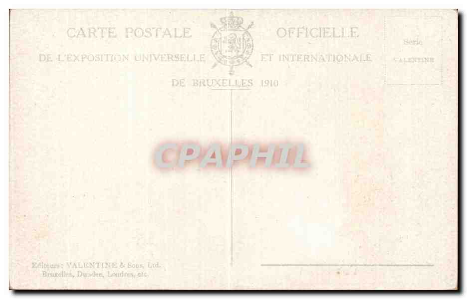 CPA Belgique Bruxelles Exposition 1910 Section francaise — Verso