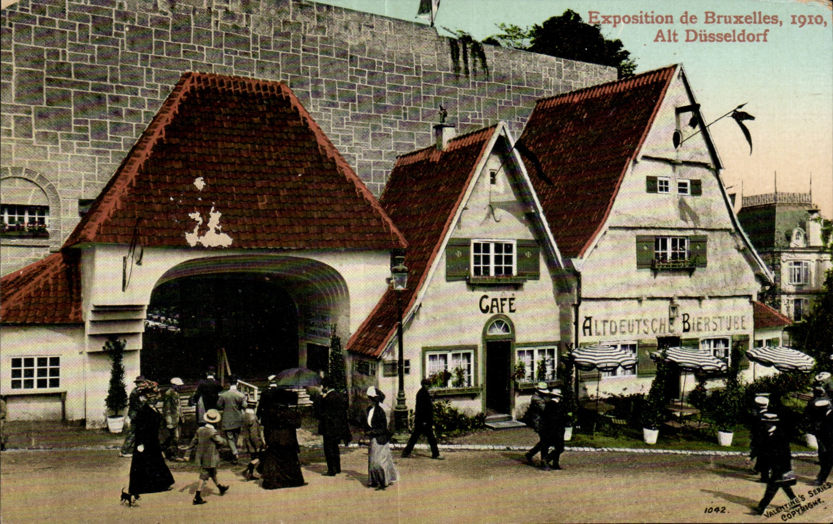 Esposizione di Bruxelles, 1910, Alt Düsseldorf — Café Alteutsche Bierstube — Valentina & Sonne, serie 1042
