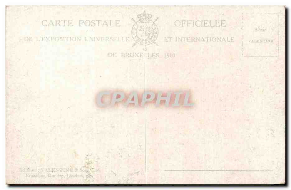 CPA Belgique Bruxelles Exposition 1910 Pavillons italiens Uruguayet Herstal — Verso