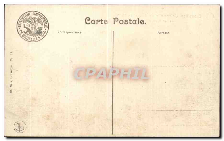 CPA Belgique Bruxelles Exposition 1910 Section allemande — Verso