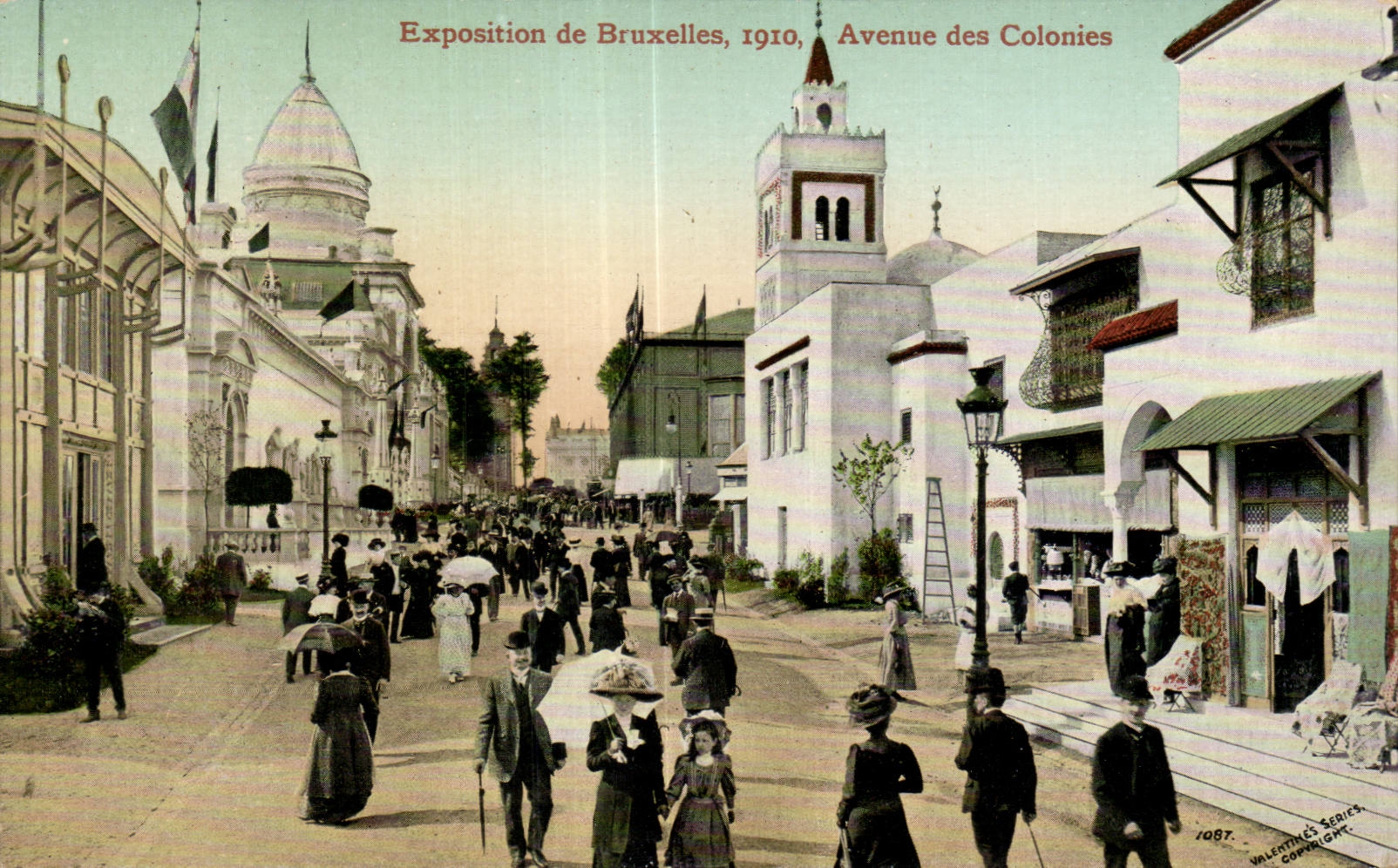 CPA Belgique Bruxelles Exposition 1910 Avenue des colonies