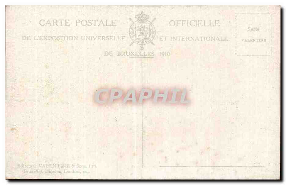 CPA Belgique Bruxelles Exposition 1910 Section allemande — Verso